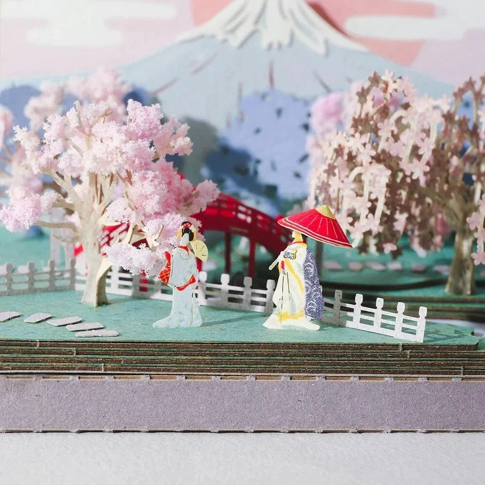 DIY Paper Craft Kit 3D Paper Crafts Mount Fuji Landscape 3D Origami Kits Paper Cut Best Birthday Gifts Creative Gift Ideas Return Gifts